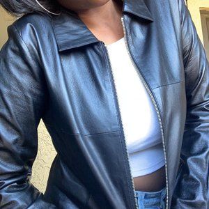 WILSON'S LEATHER Black Zip Jacket